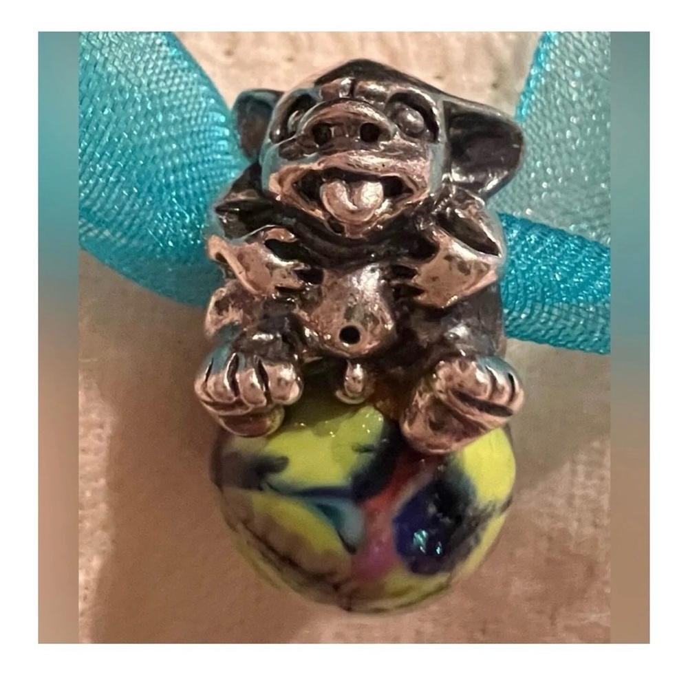 Trollbeads NAUGHTY LITTLE BABY TROLL bead w Dichroic glass~Retired~925S LAA~RARE
